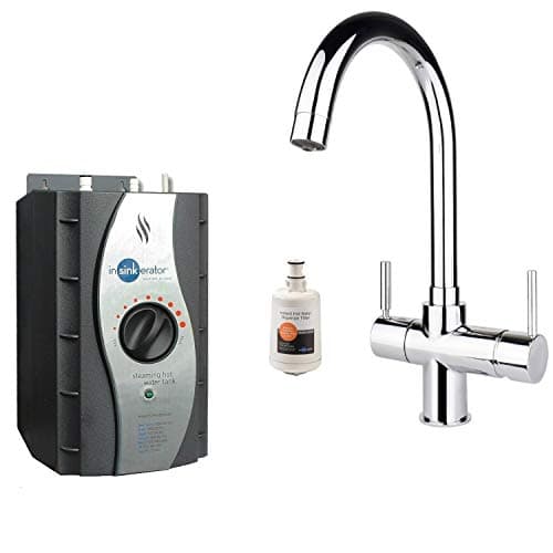 Image of Insinkerator 3N1 J Shape Instant Hot Boiling & Mains Water Tap, Tank & Filter