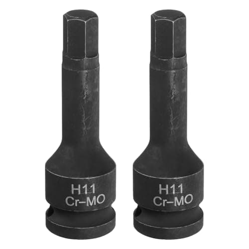 Image of sourcing map 2pcs H11 (11mm) Hex Impact Bit Socket 1/2" Drive Sockets CR-MO Steel Hex Lengthen Screwdriver Socket Adapter for Electric Ratchet Wrenches Fastening Screws