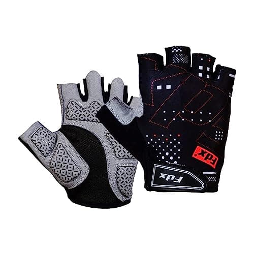 Image of FDX Half Finger Cycling Gloves - Breathable, Gel Padded Protection, Anti-Slip - Fingerless Shock-absorbing Mitts for Mountain Bike, Road Bicycle, MTB, Riding, Men and Women (All Day-Black-L)