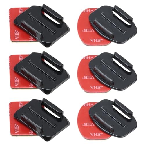 Image of WrteEase 6-Pack Adhesive Mount Kit for Action Cameras, Flat & Curved Helmet Sticky Mounts with Waterproof Adhesive Pads, Compatible with GoPro Hero and Other Action Cameras