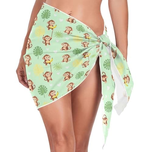 Image of SyXIOP Funny Summer Monkey Banana Cubiertas para Trajes De Bano Bathing Suits for Women Casual Skirts for Women for Swim Swim Suit Small para Playa De