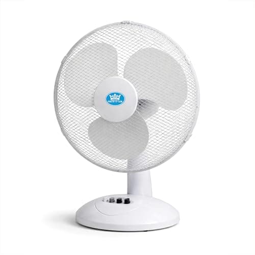 Image of Prem-i-air 16" Desk Fan with 3 Speeds, Oscillation & Adjustable Tilt Quiet Cooling for Home or Office Easy Button Control, Sleek Design