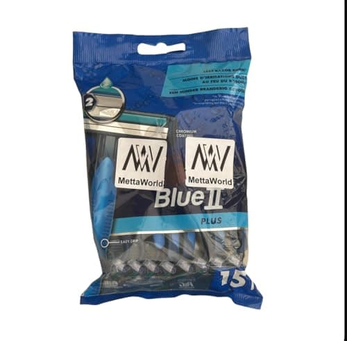 Image of MettaWorld Gillette Blue 2 Twin Blade Disposable Razors for Mens Shaving | Pack of 15 Pieces Of Razors