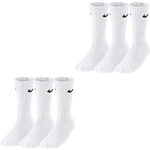 Image of Nike Men Cush Crew Socks (pair Of 3) - White/Black, Medium/Size UK 5 - 8