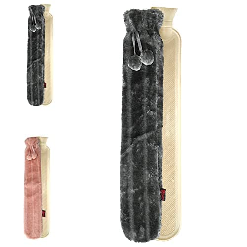 Image of Ram® Extra Long Grey Hot Water Bottle for Back Ache Pain Relief Hot Water Bottle 72CM