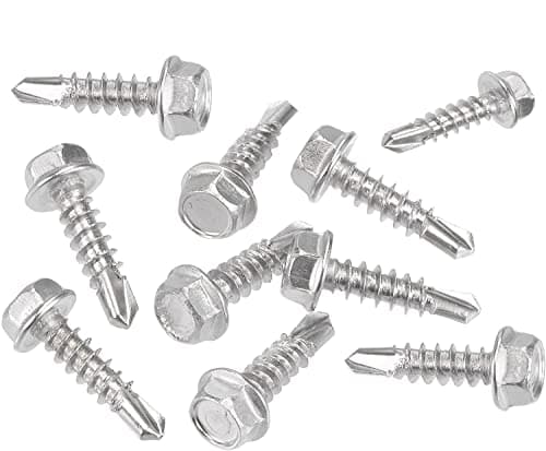 Image of TERF® 4.8 X 32mm Hex Washer Head Self Drilling Point Screws 4.8 X 32mm Hexagonal Washer Head Self Tapping Screws for Aluminium Metal Steel Sheet - Pack of 25