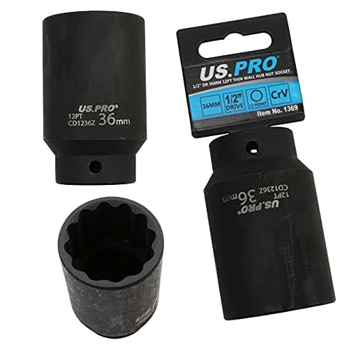 Image of US PRO B1369 36mm 1/2'' Drive Double Deep Metric Impact Socket Bi Hex