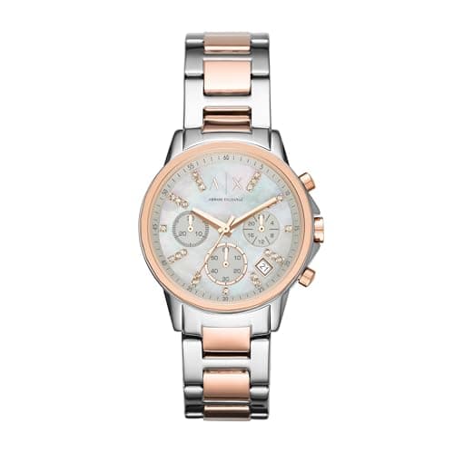 Image of Armani Exchange Lady Banks Womens Quartz Watch with Silver Dial and Silver Stainless Steel Bracelet AX4331