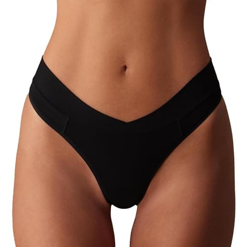 Image of Underdays The Everyday Thong – Black Micro-Modal Underwear for Women | Ultra-Soft TENCEL™ Fabric, Breathable Anti-Microbial Gusset, No VPL, All-Day Comfort (XS–L) (UK, Alpha, S, Regular, Regular)
