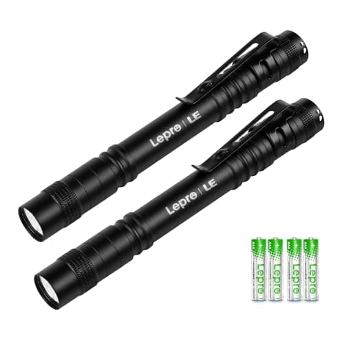 Image of Lepro Small Torch Battery Powered, 2 Pack LED Penlight with Pocket Clip, 3 Modes Pen Torch, Water Resistant for Inspection, Work, Repair and Nurses (Batteries Included)