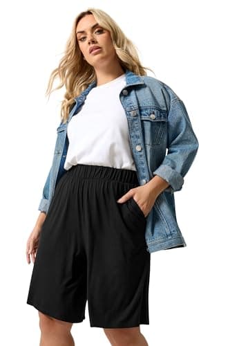 Image of Yours Curve Pull On Jersey Shorts - Women's - Plus Size Curve Black