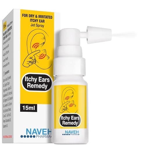 Image of NAVEH PHARMA Itchy Ears Remedy: Ear Cleaning and Itch Relief | Treats All Causes of Ear Itchiness | Jet Ear Spray for Eczema Treatment and Clogged Ear Relief | Ear Wax Remover & Ear Wash (15 ML)