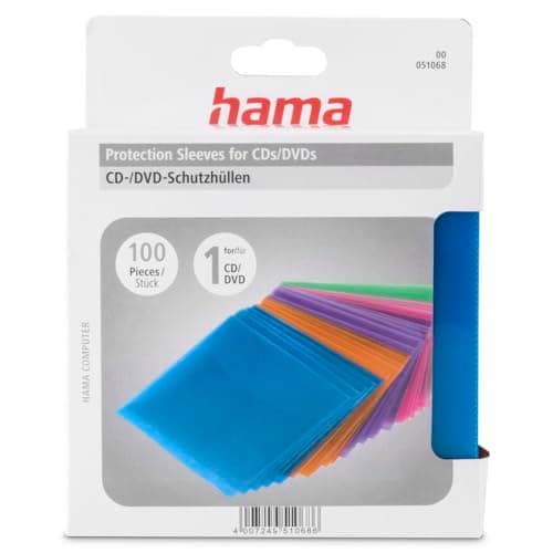Image of Hama | CD/DVD Protective Sleeves | 100 Pack | Assorted Colours, 00051068