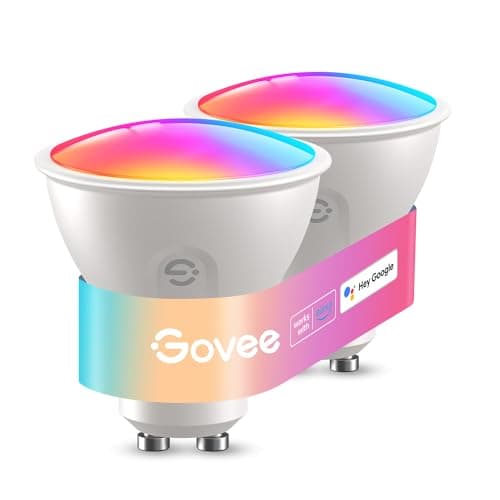 Image of Govee WiFi Smart Bulbs, GU10 LED Bulb RGBWW Compatible with Matter, Alexa and Google Home, Smart GU10 Lamp 400LM Dimmable 16 Million Colors Music Sync, 2 Pieces