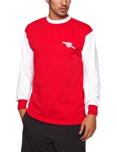 Image of Score Draw Official Retro Arsenal 1971Long Sleeve Men's Retro Football Shirt - Red, Small