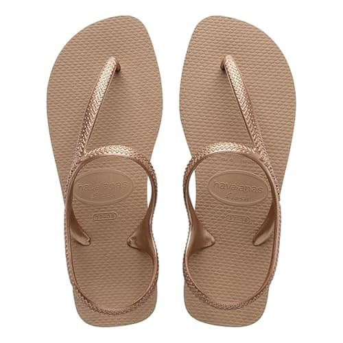 Image of Havaianas Womens Flash Urban Lightweight Beach Strappy Sandals Flip Flops - Rose Gold - 5