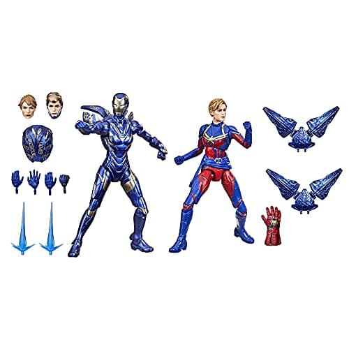 Image of Hasbro Marvel Legends Series 15-cm Scale Action Figure Toy Captain Marvel and Rescue Armor 2-Pack, Infinity Saga character, Premium Design, 2 Figures and 12 Accessories