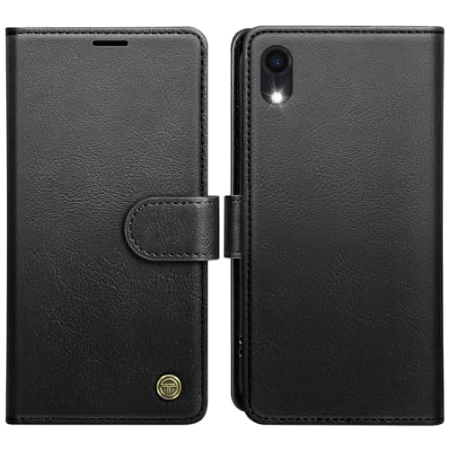 Image of AIMOYU for iPhone XR Case, Flip Wallet Leather Phone Case with [4 Card Slots] [Kickstand] [RFID Blocking] Magnetic Protective Shockproof Cover for iPhone XR Phone Case - Black