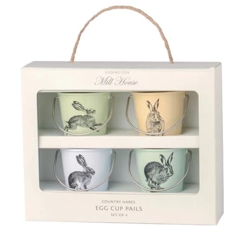 Image of Eddingtons 83032 Vintage Hare Egg Cup Pails, Set of 4, Melamine,Multi