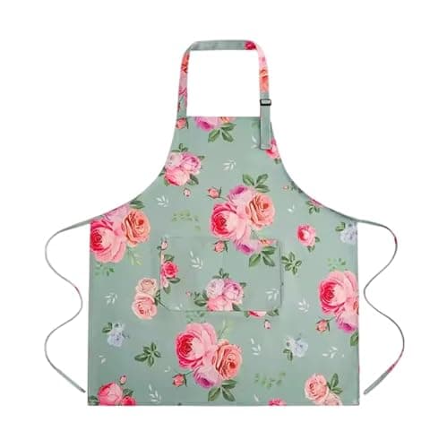 Image of Harrington Marley UK Seller | Floral Apron | Roses Pretty Vintage Style Aprons | Shabby Chic, Ditsy Peony Flower Design | Gift Idea For Her | Retro 1950's Sugarcraft Apron Pinny