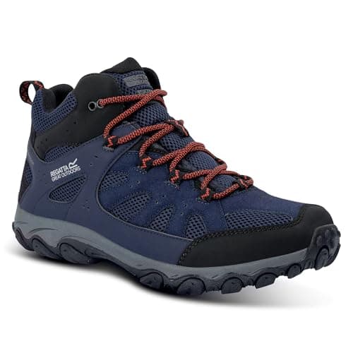Image of Regatta Mens Edgepoint IV Mid Walking Ankle Boots Water Resistant Cushioned Hiking Footwear