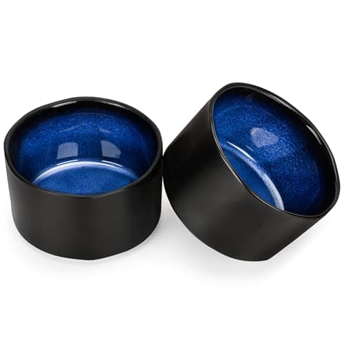Image of Porcelain Bowls, 520ml Blue Cereal Bowls, Rice Bowls, Salad Bowls, Dishwasher, Microwave & Oven Safe,11.5x6.5cm(2 Pack)