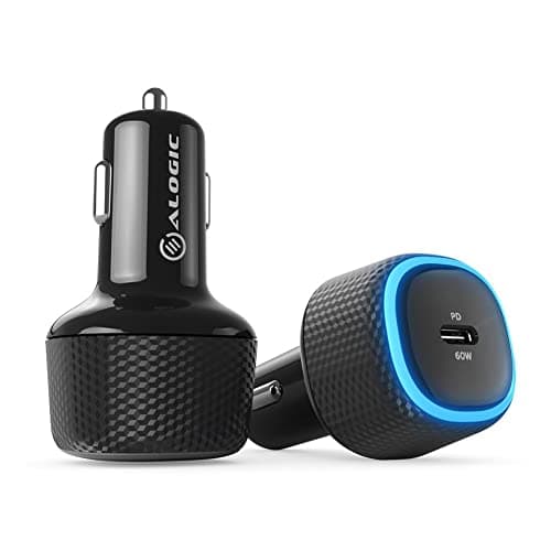 Image of ALOGIC CRC60 Rapid USB-C Car Charger – 60W Power Delivery for Laptops, Tablets and Phones, Black