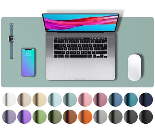 Image of Aothia Leather Pad, Mouse Mat, Office Desk Pad, Non-Slip PU Leather Desk, Laptop Desk Pad, Waterproof Desk Writing Pad for Office and Home (60 cm x 35 cm, Light Blue)