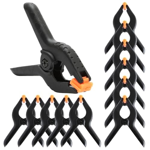 Image of 12Pcs Nylon Spring Clamps 3 Inch, Heavy Duty Plastic Spring Clips Clamps for Woodwork, DIY Projects, Photo Studio, Background Muslin Etc