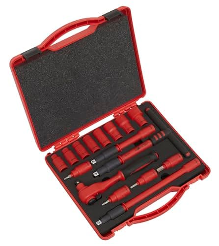 Image of Sealey Ak7940 Insulated Socket Set 16Pc 3/8In Sq Drive 6Pt Walldrive Vde/Tuv/Gs