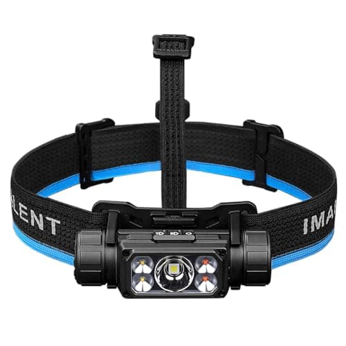 Image of IMALENT HT70 LED Headlamp with 3500 Lumens, 349 Metres Light Range, USB-C Rechargeable Head Torch 3 Light Sources with Red Light 180° Adjustable Flashlight for Running, Fishing, Camping, Emergencie
