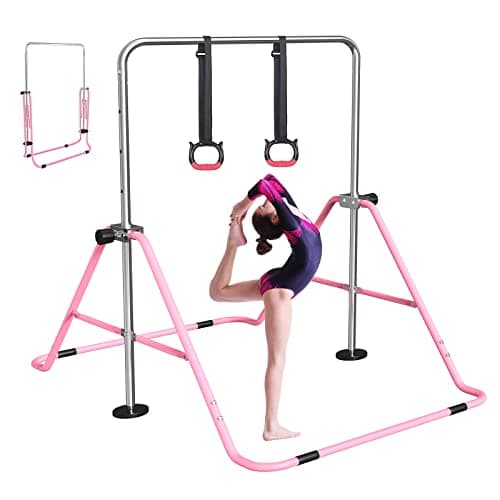 Image of FBSPORT Gymnastics Bar,Gymnastics Equipment, Folding Horizontal Bar for Kids Home Training, Expandable Gymnastics Training Bar Junior with Adjustable Height for Girls Boys