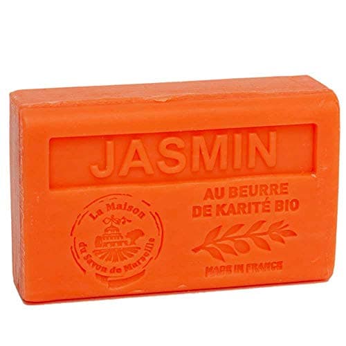 Image of Maison du Savon de Marseille - French Soap made with Organic Shea Butter - Jasmine Fragrance - 125 Gram Bar