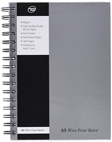 Image of Pukka Pad Notebook Wirebound Hardback Perforated Ruled 160pp 90gsm A5 Silver Ref WRULA5 [Pack of 5]