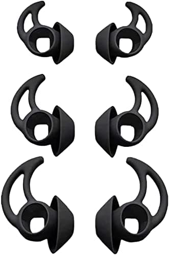 Image of Adhiper Ear Plugs Replacement Silicone Earbuds 6 Pieces Ear Plugs is Compatible for Bose Sports Earbuds True Wireless In-Ear Headphones (Black)