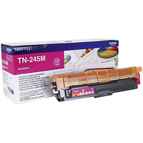 Image of Brother TN-245M Toner Cartridge, Magenta, Single Pack, High Yield, Includes 1 x Toner Cartridge, Brother Genuine Supplies