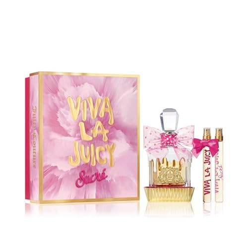 Image of Juicy Couture - Viva La Juicy Sucré 3-Piece Set, Gourmand Fragrance with Sweet Amber, Mandarin & Vanilla, Irresistible Eau de Parfum for Women, Long-Lasting Women's Perfume For The Viva Girl