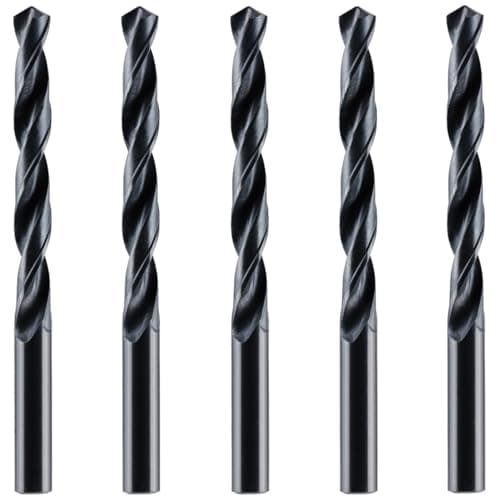 Image of Box Of 5 x 10.5mm HSS Jobber Drill Bits - Black Roll Forged HSS-R for Carbon + Alloy Steel, Plastics & Wood. DIN338 (10.5mm x 133mm)