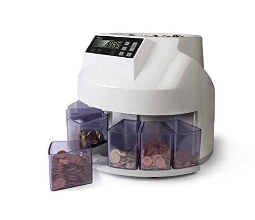 Image of Safescan 1250 EUR Coin Counter that Quickly Value Counts and Sorts Mixed Euro Coins - Coin Sorter that Sorts Coins Per Denomination - Money Counting Machine for Continuous Coin Counting