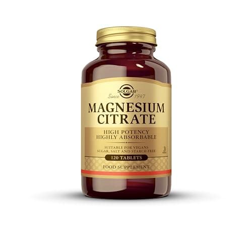 Image of Solgar Magnesium Citrate Tablets, Supports The Nervous System, Energy Release, Reduces Tiredness and Fatigue, Vegan, Brown, 120 Count