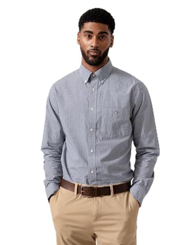 Image of GANT Men's Reg Classic Poplin Gingham Shirt, Persian Blue, 3XL