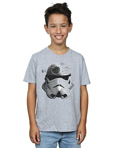 Image of Star Wars Boys Stormtrooper Command Death Star T-Shirt 9-11 Years Sport Grey