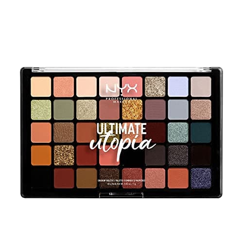 Image of NYX Professional Makeup Ultimate Shadow Palette Utopia palette 40 shadows with different finishes, cool and warm colors, universal color set