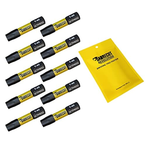 Image of 10 x SabreCut SCTP4032_10 32mm T40 TX40 Torx Tamper Proof Security Magnetic Impact Screwdriver Driver Bits Set Heavy Duty