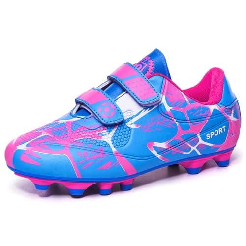 Image of Football Boots Girls Size 2.5 Football Shoes Boys Kids Professional Soccer Training Shoes Non-Slip Competition Shoes Unisex Summer Indoor Outdoor Trainers Pink
