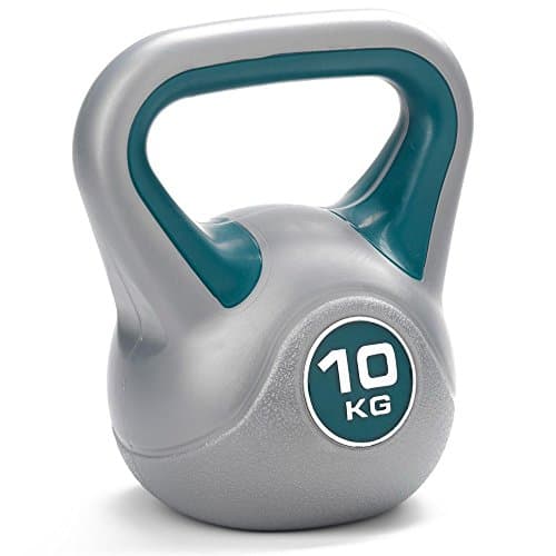 Image of DKN Vinyl Kettle Bell - Grey/Blue, 10 kg