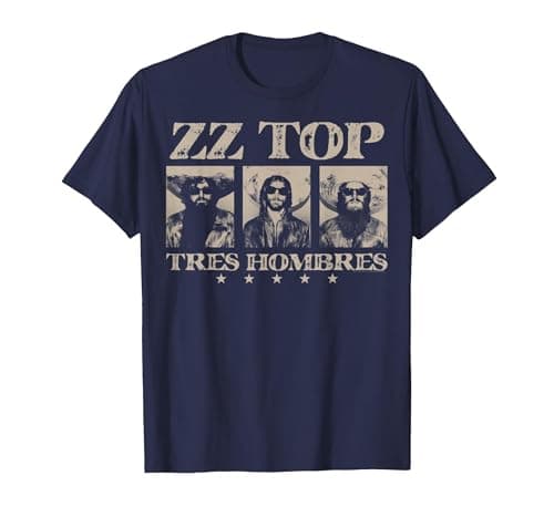 Image of ZZ Top Tres Hombres T-Shirt, Men, Navy Blue, X-Large
