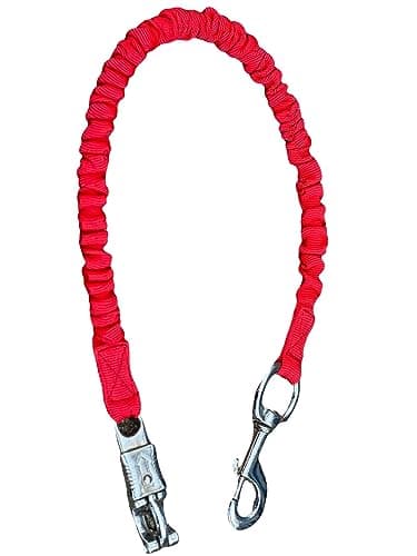 Image of Equipride Heavy Duty Fabric Covered Quick Release Trailer Tie Stable Bungee Tie Elasticated (Red)