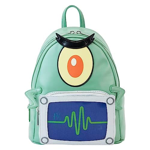 Image of Loungefly SpongeBob Squarepants - Spongebob Plankton - Backpack - Spongebob Squarepants - Amazon Exclusive - Premium Vegan Leather - Gift Idea - Official Merchandise - for Boys, Girls Men and Women