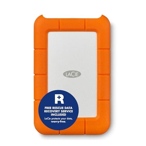 Image of LaCie Rugged USB-C 5TB — shock‑resistant, USB‑C Portable External Hard Drive, 2.5‑inch, for Mac & Windows — Rescue Data Recovery included